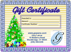 Vintage Pens Gift Certificate